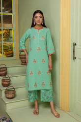 2-Pc Embroidered Lawn Shirt With Qlot Trouser CNP22-95